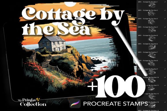 100 Procreate Cottage by the Sea Stamps