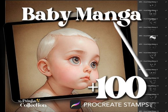 100 Procreate Head Baby Manga Stamps: A Practical Asset Review