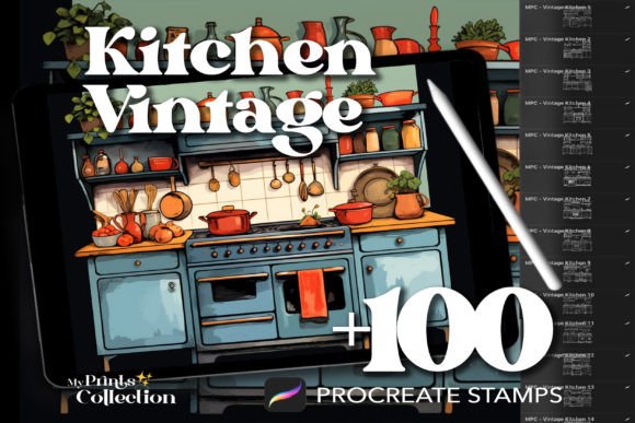 100 Procreate Kitchen Vintage Stamps: A Strategic Asset for Digital Creators