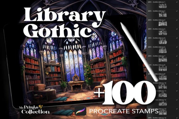 100 Procreate Library Gothic Stamps: Elevating Digital Art with Mystical Detail