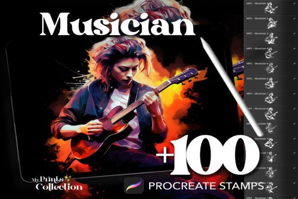 100 Procreate Musician Stamps