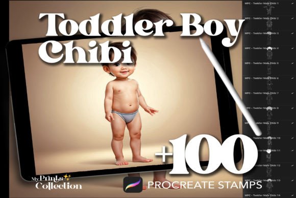 100 Procreate Toddler Boy Chibi Stamps: A Creative Toolkit for Digital Artists