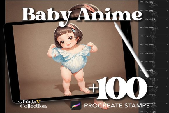 100 Procreate Toddler Girl Anime Stamps: Elevating Digital Art with Expressive Character Assets