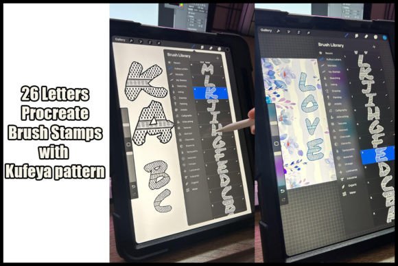 26 Letters Procreate Stamps Kufeya: A Visual Language for Digital Creators