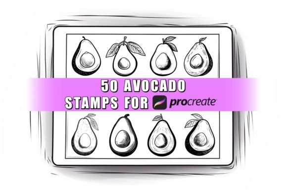 50 Avocado Procreate Stamps: A Digital Asset Guide