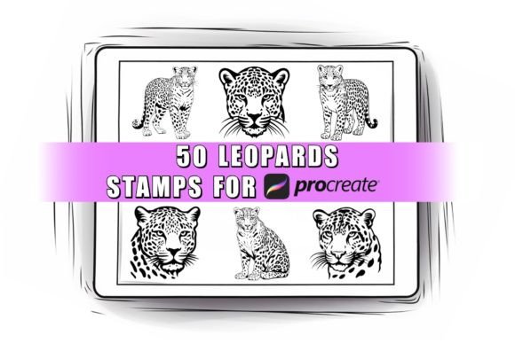 50 Leopard Procreate Stamps Brush
