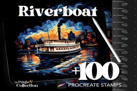 Embark on a Creative Voyage with 100 Procreate Riverboat Stamps