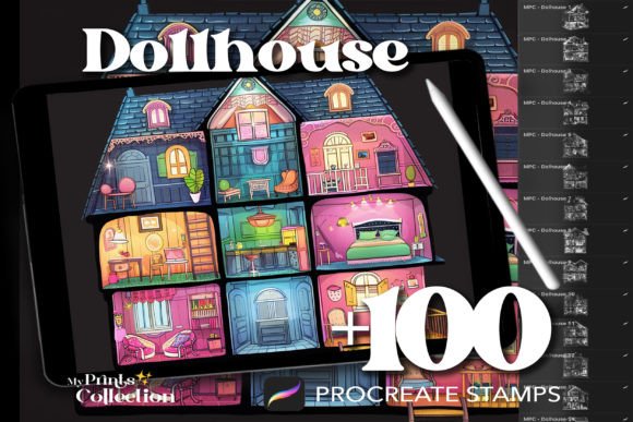 Evaluating 100 Procreate Dollhouse Stamps for Digital Illustration