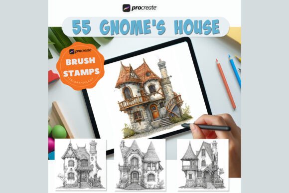 Transforming Digital Landscapes with 55 Gnome’s Luxurious House Procreate Brush Stamps