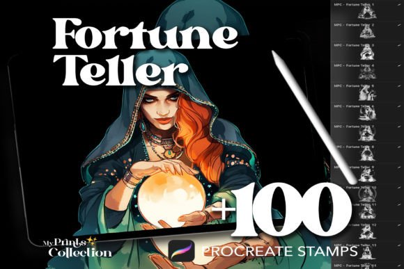 Unlocking Mystical Creativity with 100 Procreate Fortune Teller Stamps